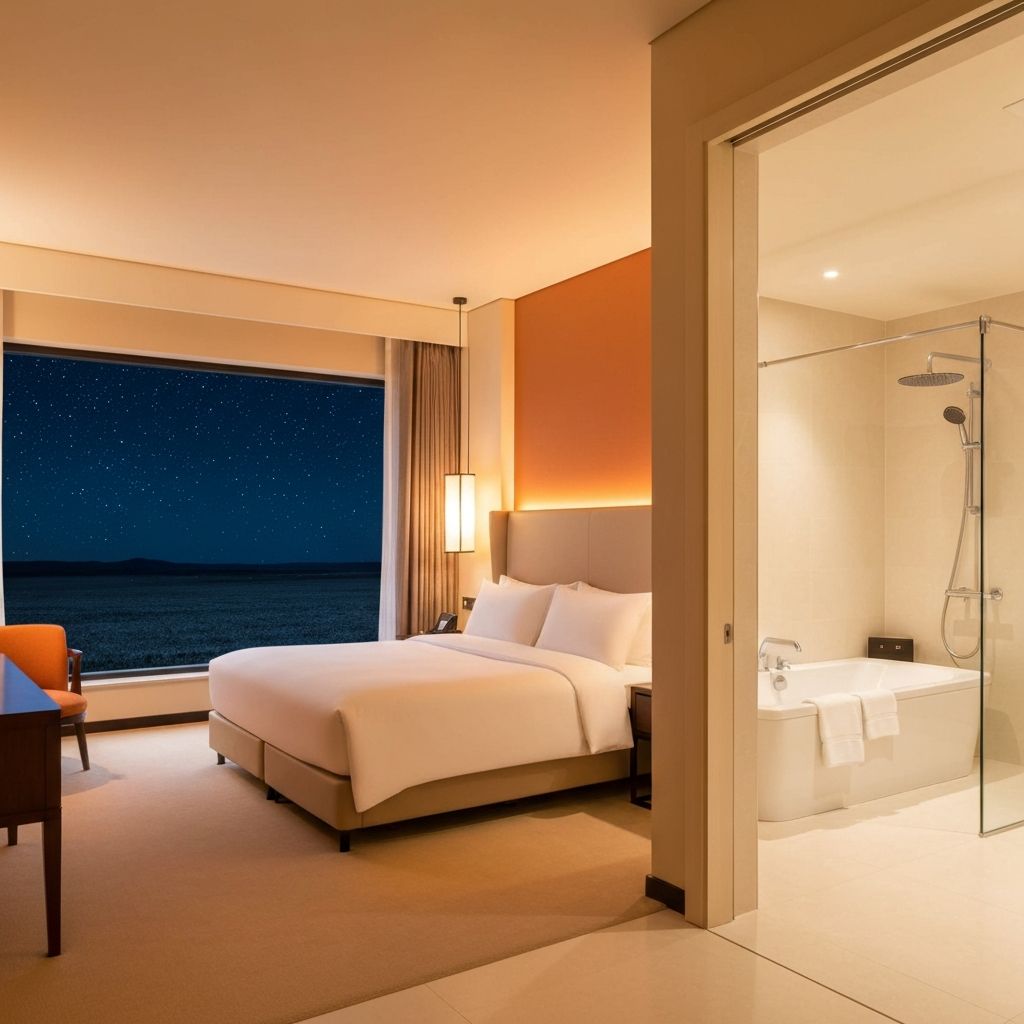 Mother and newborn in a luxury suite